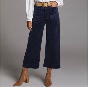 Anthropologie Maeve Collette Cropped Corduroys, Navy
